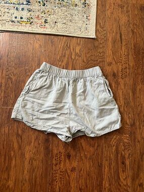 Rhythm Women's Light Blue Linen Elastic Waist Lounge Shorts Size 2